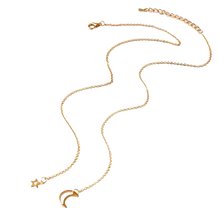 Load image into Gallery viewer, LUNA Gold Star & Moon 14K Plated Lariat Necklace