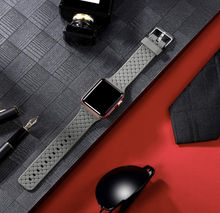 Load image into Gallery viewer, HYPSY™ Gray Hatch-Braid Silicone iWatch Band - 38/40mm