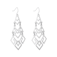 Load image into Gallery viewer, THEA 925 Silverplate Tiered Chandelier Drop Earrings