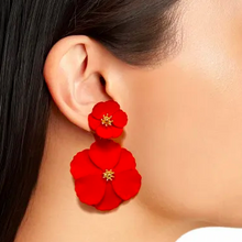 Load image into Gallery viewer, FIONA Drop Earrings in Crimson