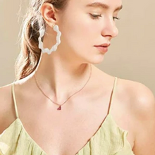 Load image into Gallery viewer, CHLOE Pink Scalloped Shell Hoops