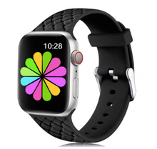 Load image into Gallery viewer, HYPSY™ Black Hatch-Braid Silicone iWatch Band - 38/40mm