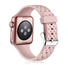 Load image into Gallery viewer, HYPSY™ Pink Hatch-Braid Silicone iWatch Band - 38/40mm