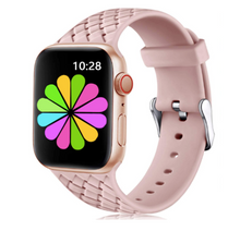 Load image into Gallery viewer, HYPSY™ Pink Hatch-Braid Silicone iWatch Band - 38/40mm