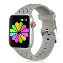 Load image into Gallery viewer, HYPSY™ Gray Hatch-Braid Silicone iWatch Band - 38/40mm