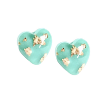 Load image into Gallery viewer, MADELINE Gold Flake Heart Studs