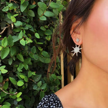 Load image into Gallery viewer, Pavé Crystal Starburst Jacket Earrings in 925 Silver Plating