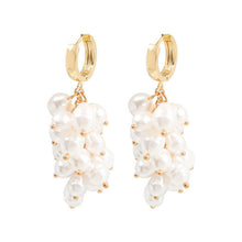 Load image into Gallery viewer, MARINA Pearl Cluster Huggie Drops in White