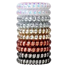 Load image into Gallery viewer, Metallic Spiral Coiled No-Rip Hair Ties (2 Pack)
