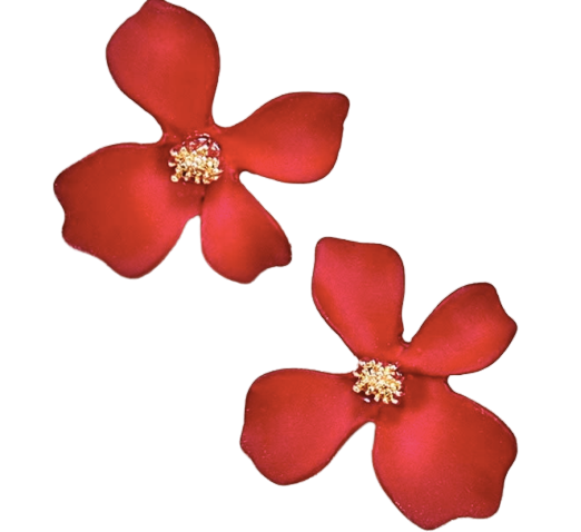 CASSIE Scarlet Floral Studs