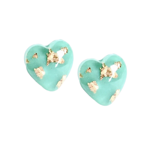 MADELINE Gold Flake Heart Studs
