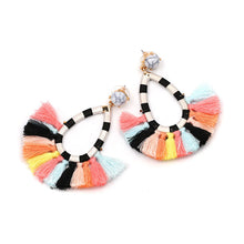 Load image into Gallery viewer, LOLA Striped Fringe Earrings
