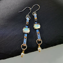 Load image into Gallery viewer, SHAWNA Silver Hammered Moonstone Drops
