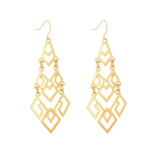 Load image into Gallery viewer, THEA 14K Goldplate Tiered Chandelier Drop Earrings

