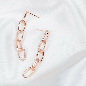 ESSEX Rose Gold Paperclip Chainlink Earrings