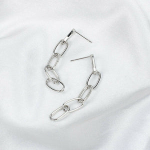ESSEX Silver Paperclip Chainlink Earrings